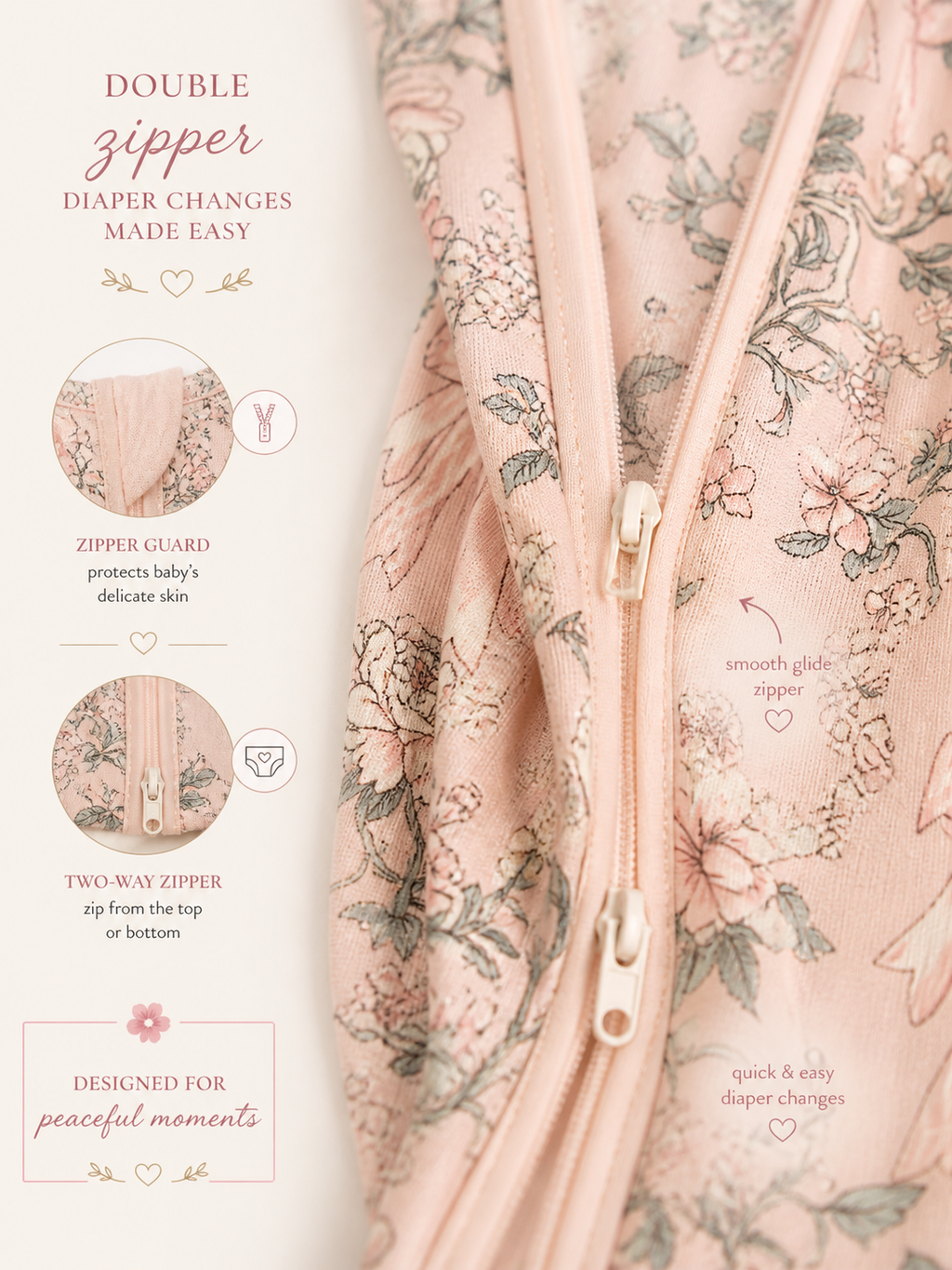 Fall Peach Baby Bamboo Pajamas