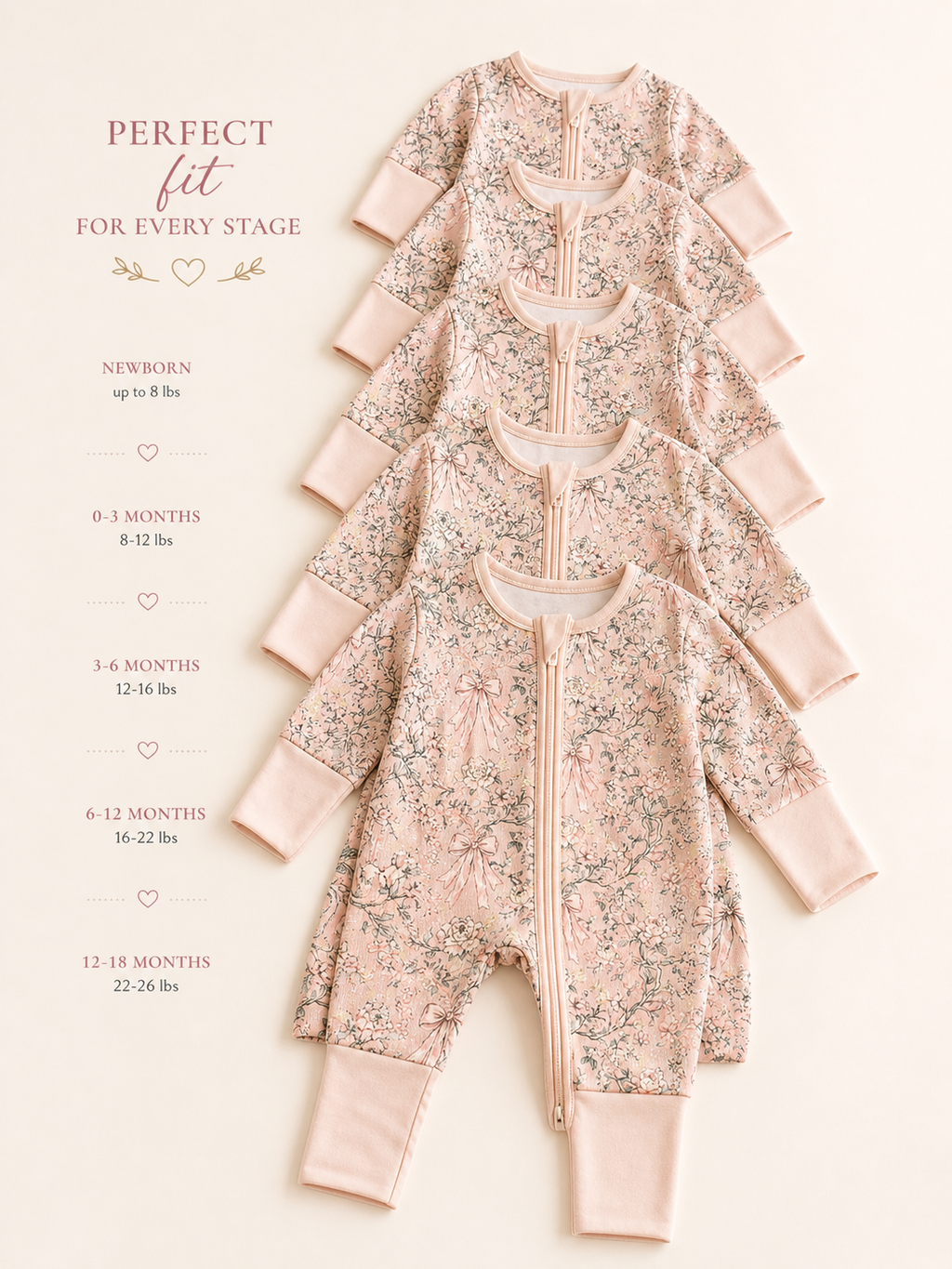 Fall Peach Baby Bamboo Pajamas