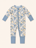 Blue Yellow Lemons Baby Bamboo Pajamas