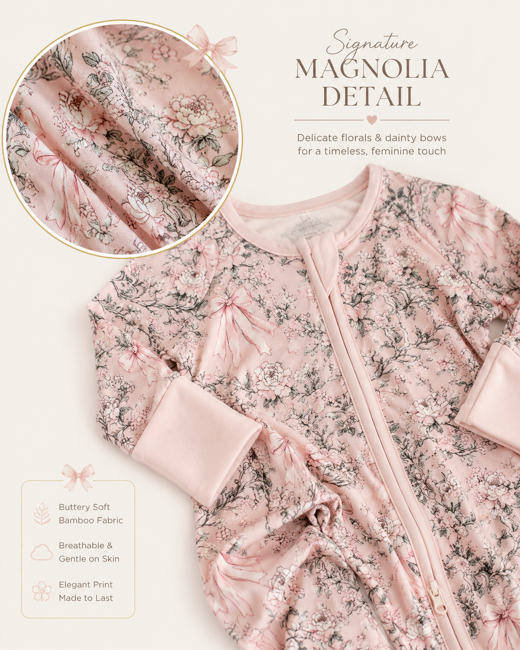 Fall Peach Baby Bamboo Pajamas