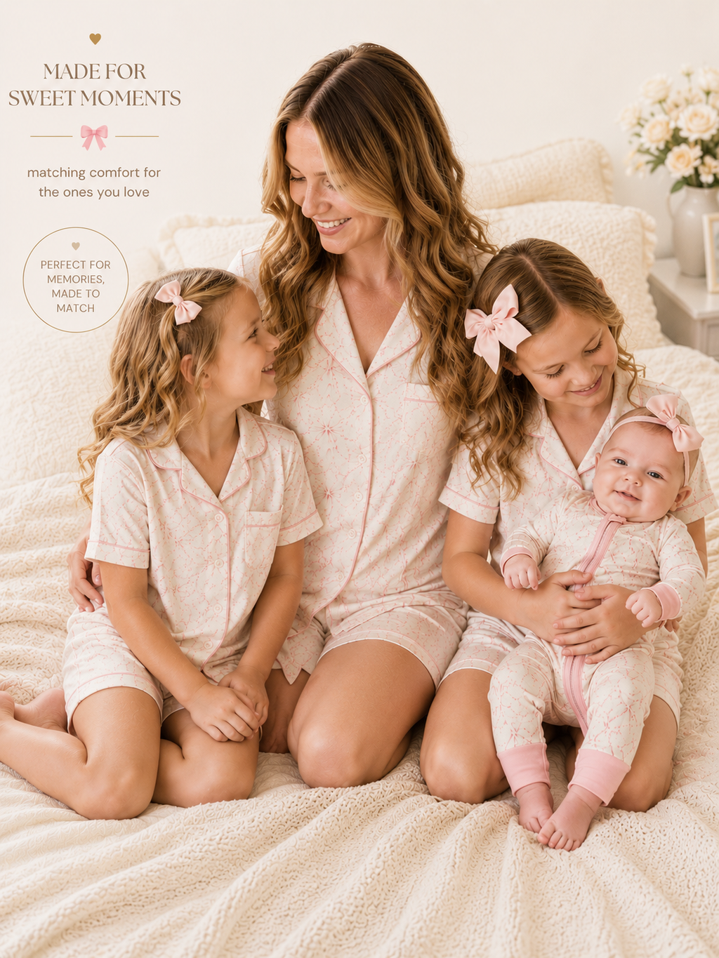 Bows and Pearl Baby Bamboo Pajama