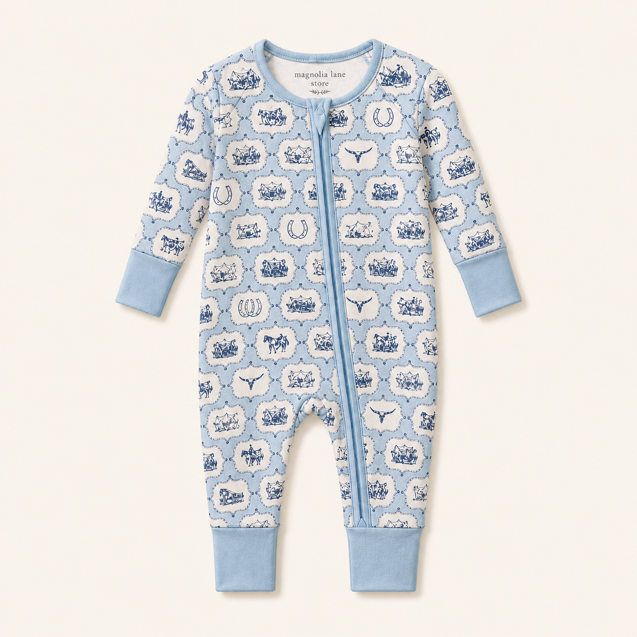 Little Blue Cowboy Baby Bamboo Pajama