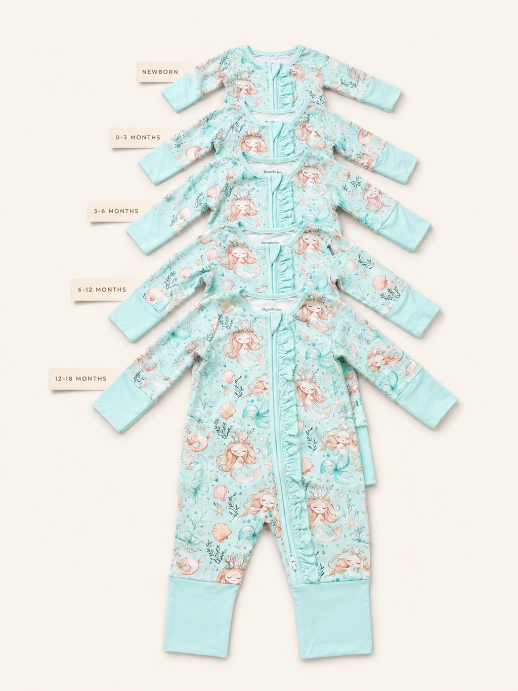 Teal Mermaid Baby Bamboo Pajama
