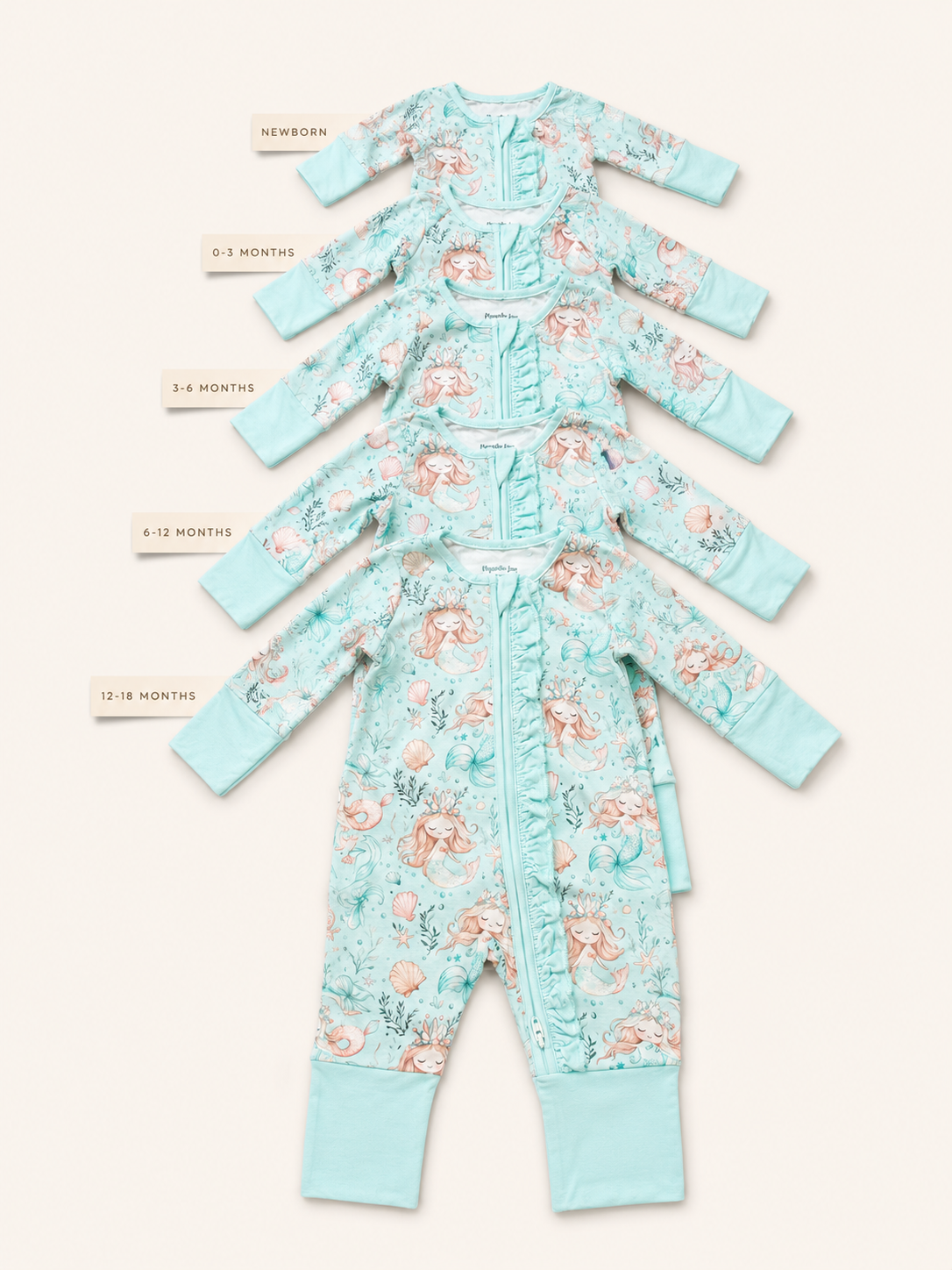 Teal Mermaid Baby Bamboo Pajama