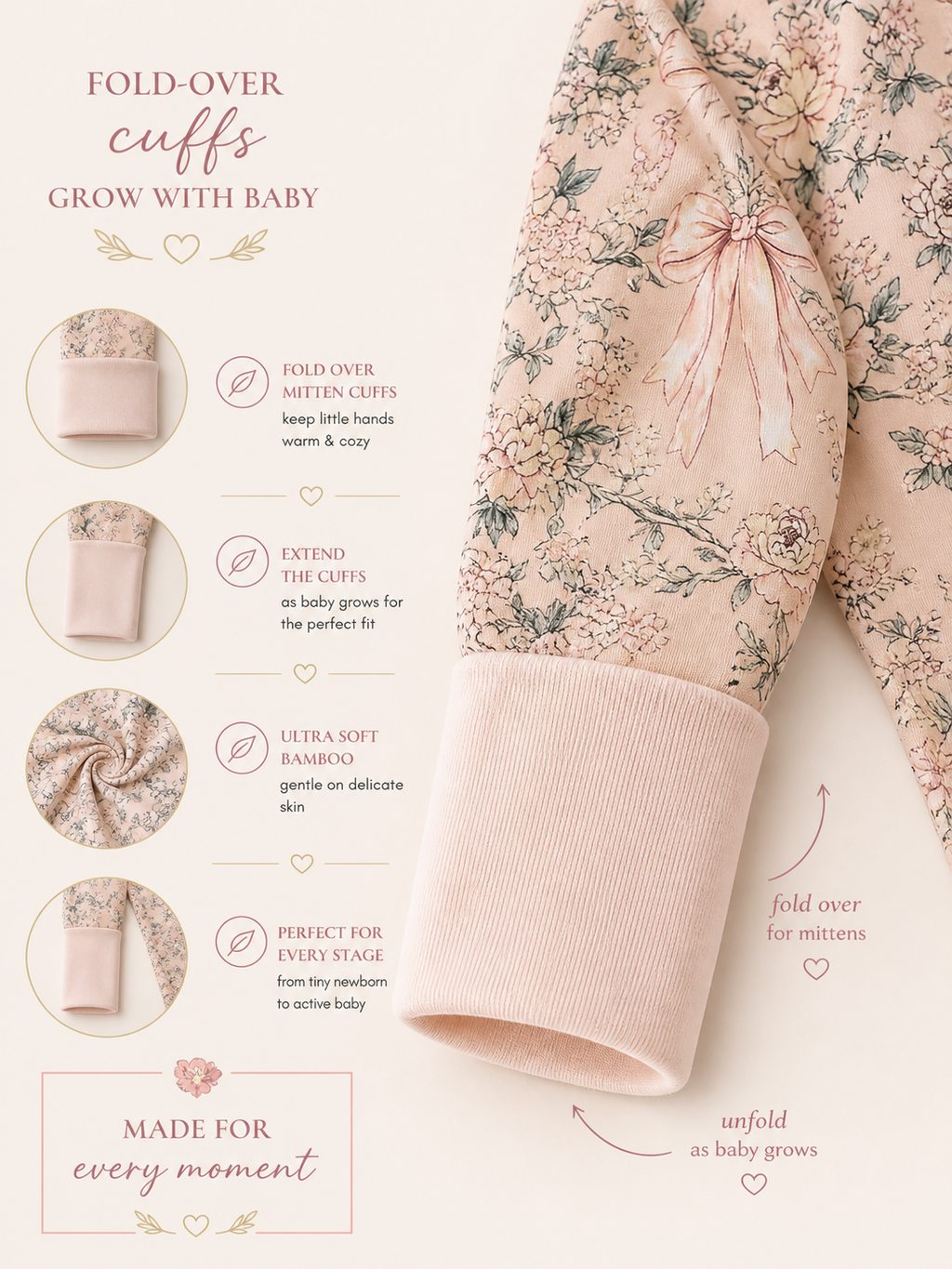 Fall Peach Baby Bamboo Pajamas