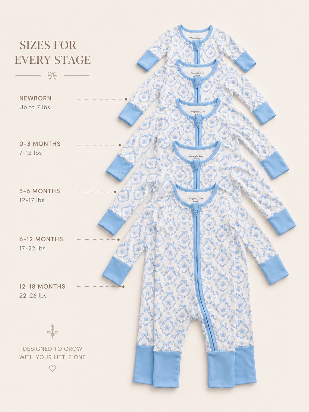 Baby Blue Bow Bamboo Pajama