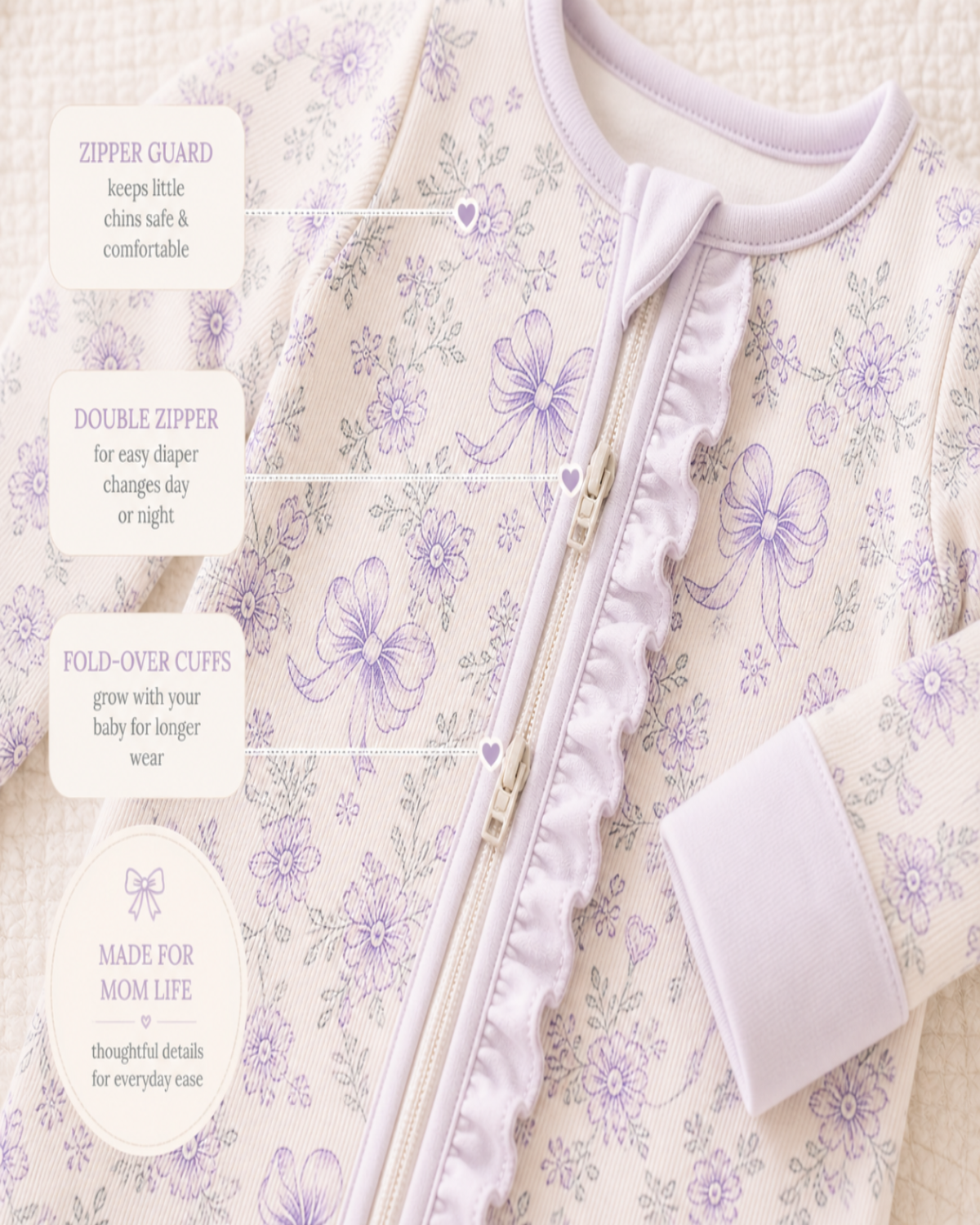Girl Lavender Baby Bamboo Pajama