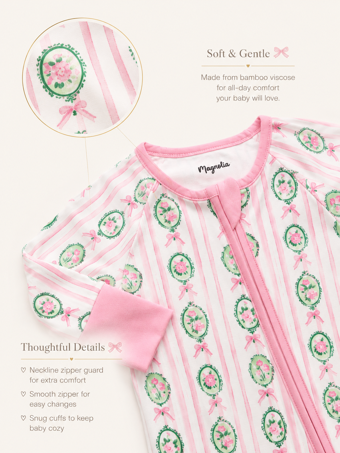 Pink Flower Bamboo Pajama