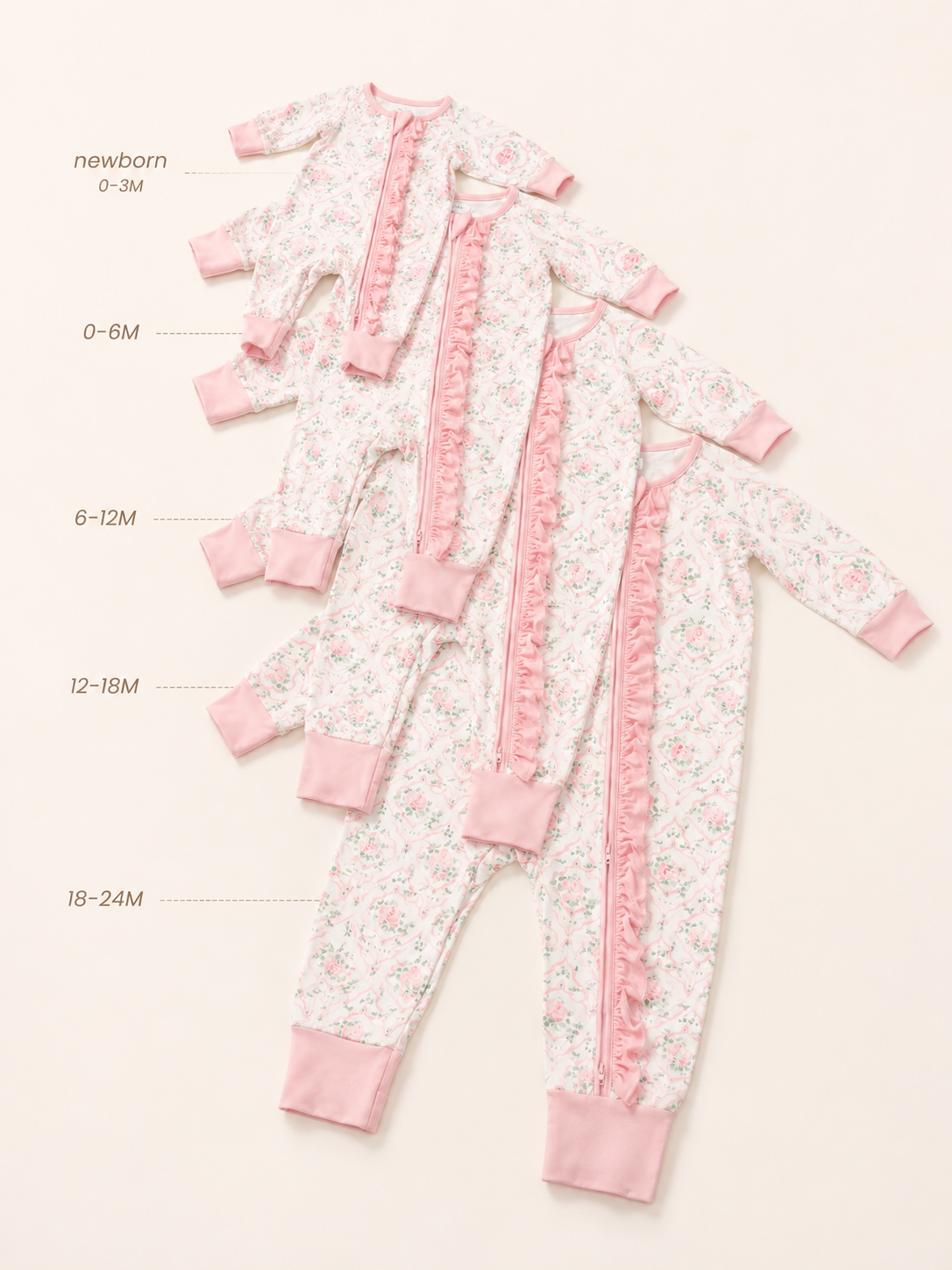Rose White Baby Bamboo Pajama