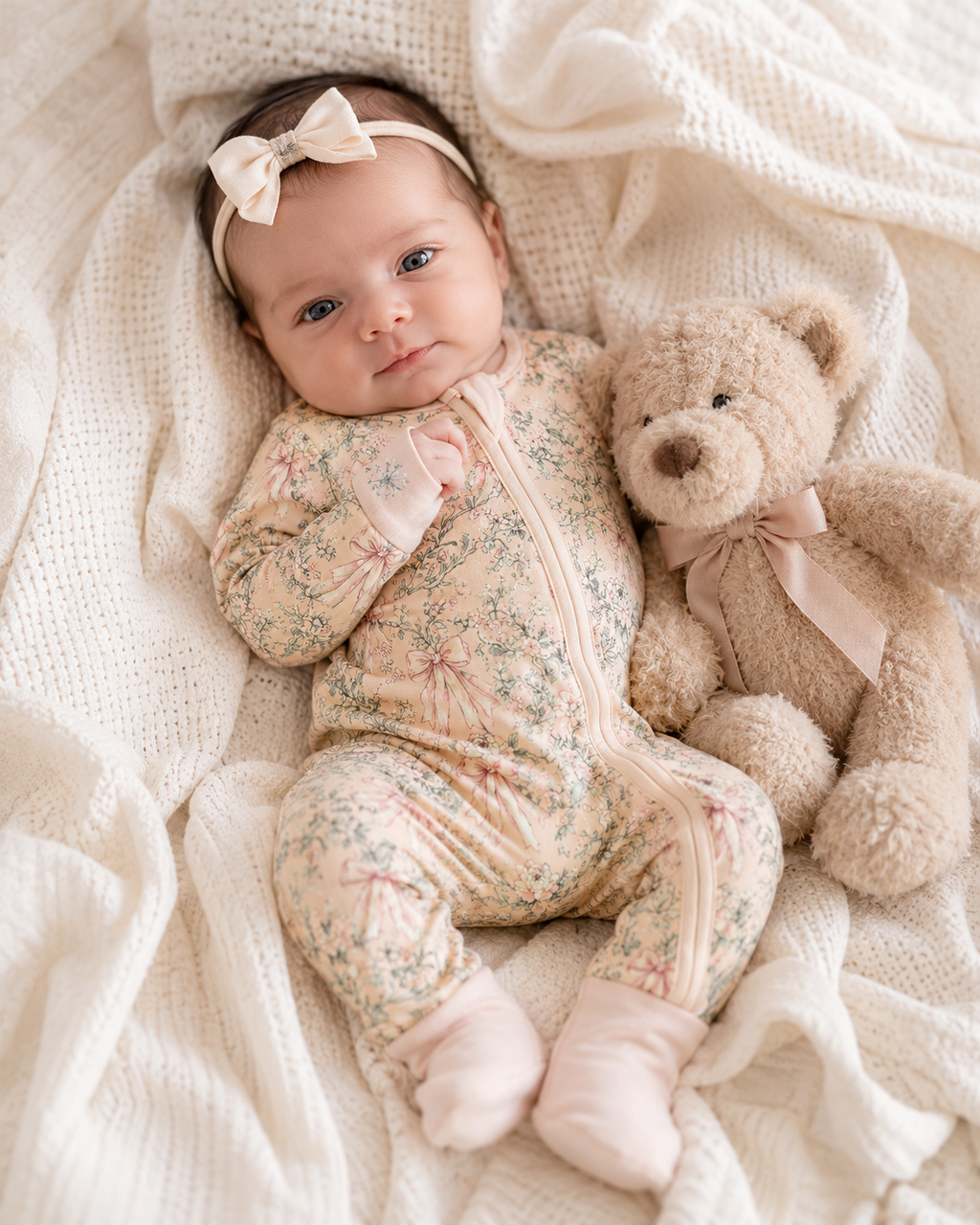 Fall Peach Baby Bamboo Pajamas