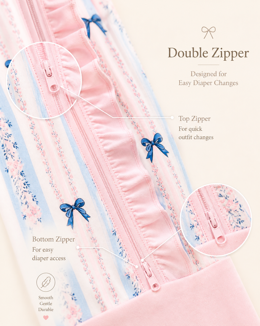 Blue Bow & Blossom Bamboo Pajama