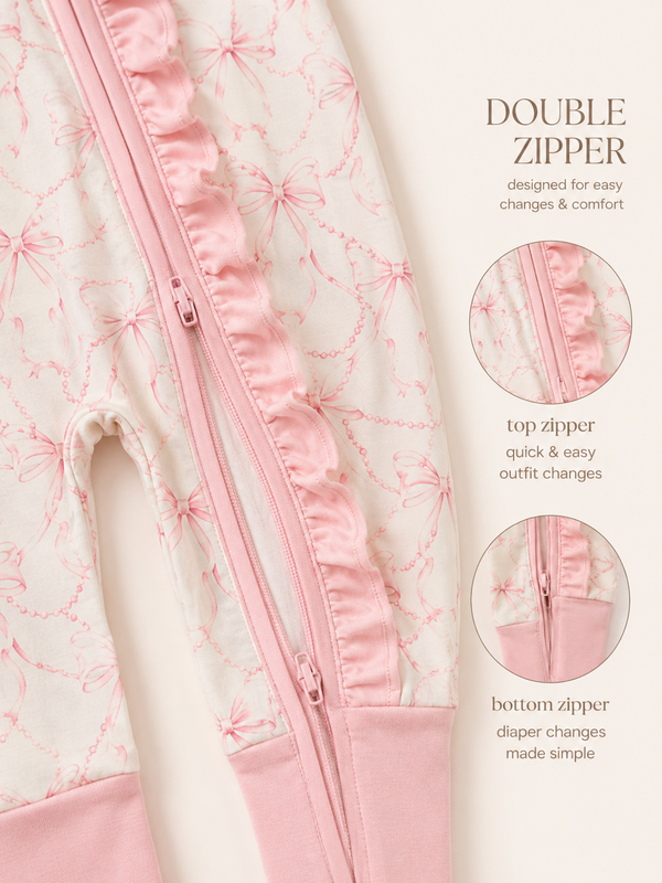 Bows and Pearl Baby Bamboo Pajama