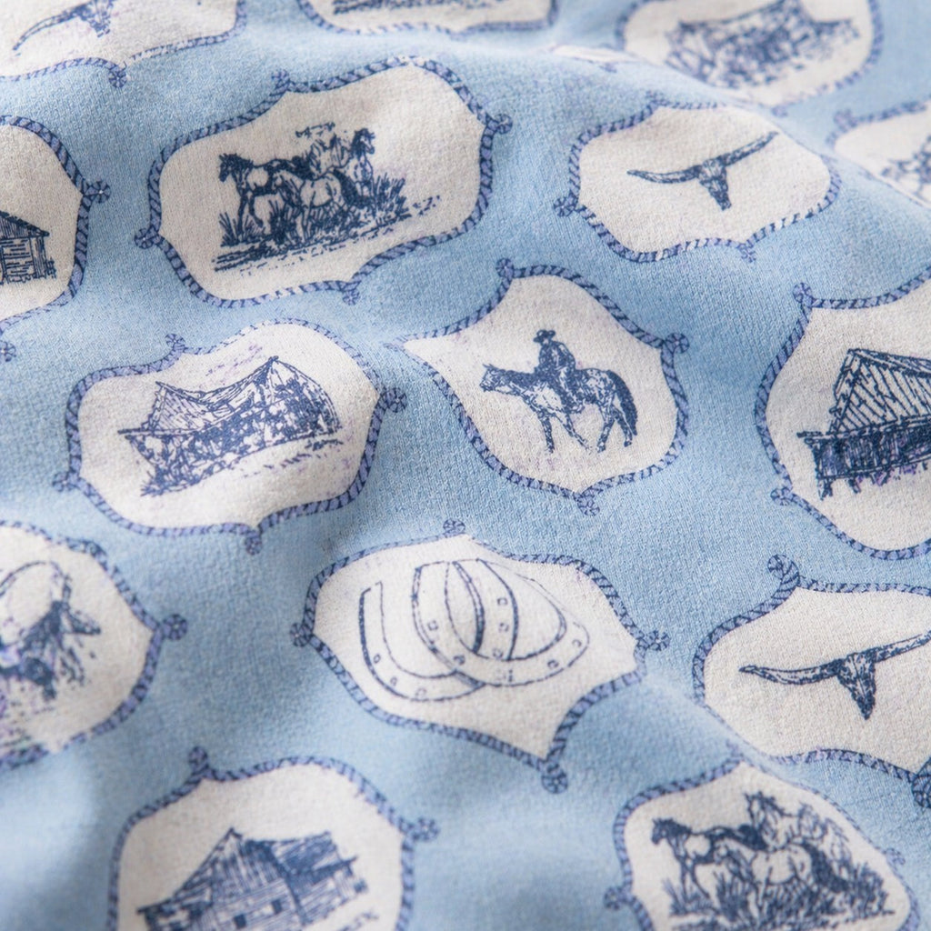 Cowboy print bamboo pajama detail