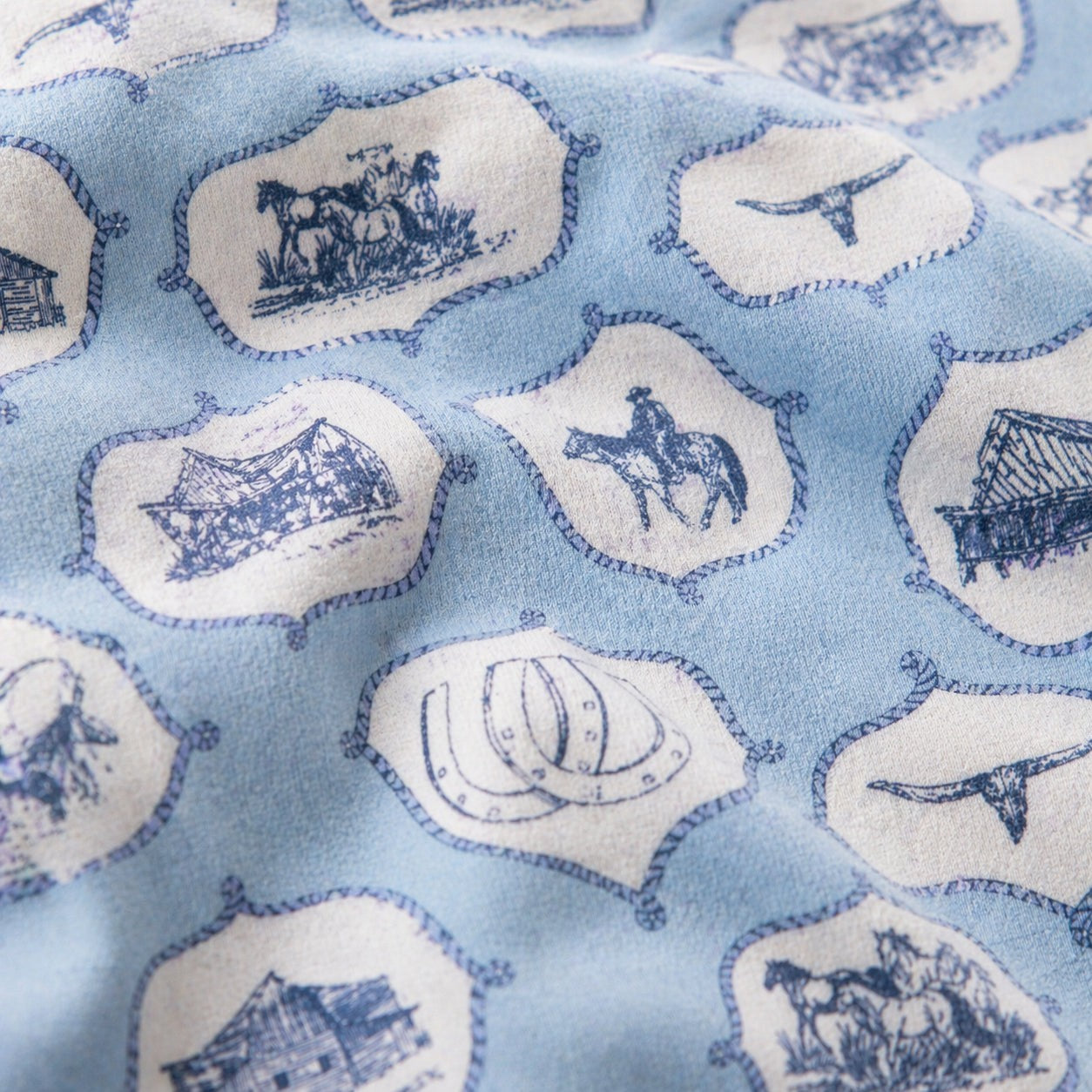 Cowboy print bamboo pajama detail