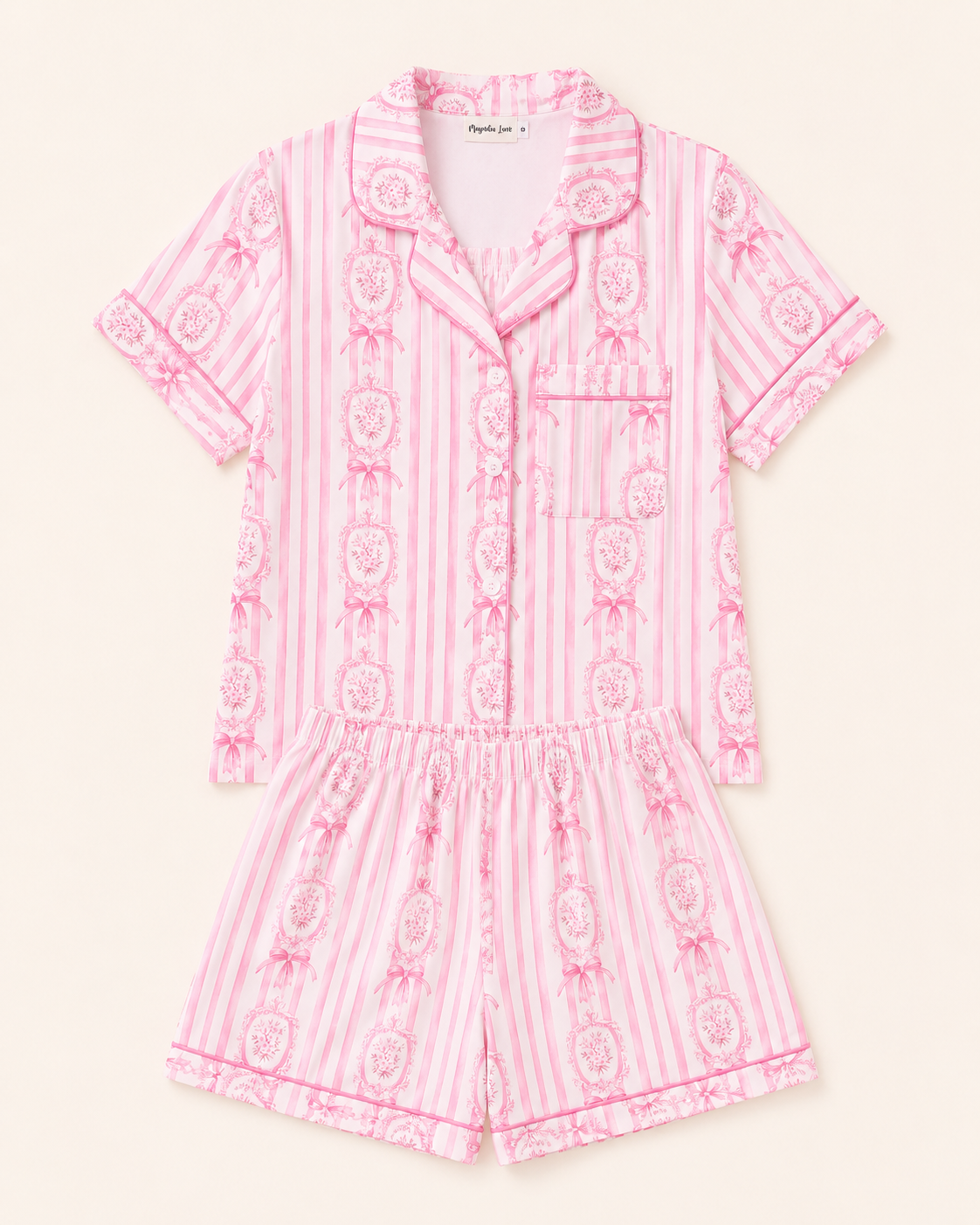 Pink Palais Adult Two piece Pajama
