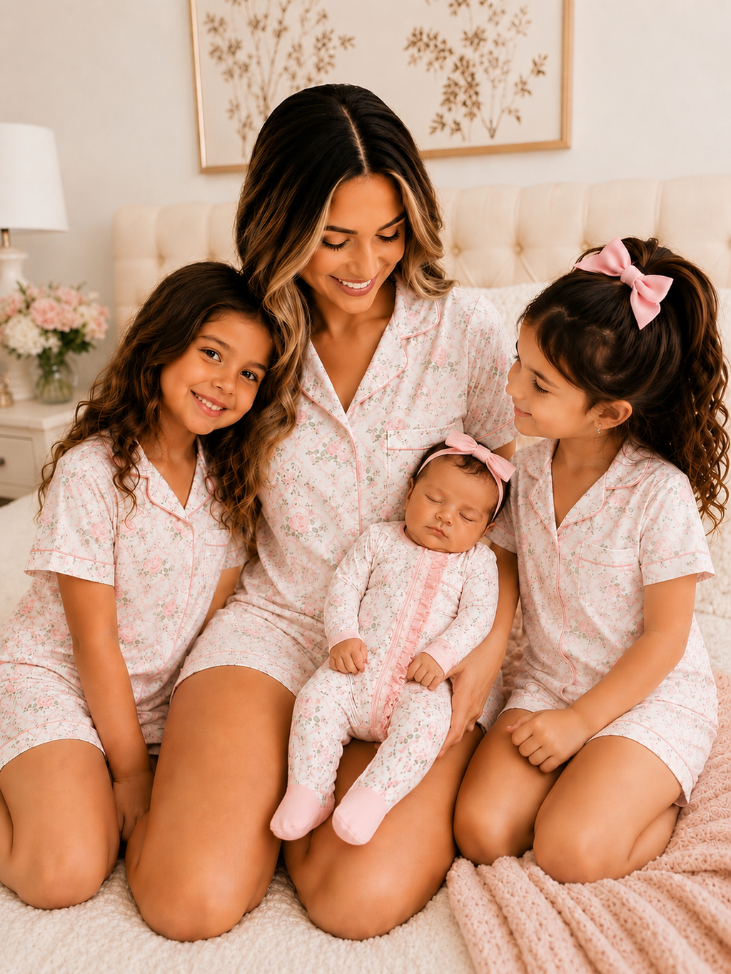 Rose White Baby Bamboo Pajama