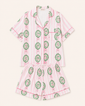 Striped Flower Adult Two piece Pajama