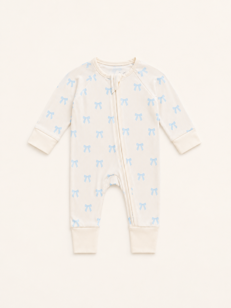Blue bow Baby Bamboo Pajama