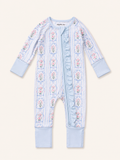 Blue Stripe Floral Baby Bamboo Pajama
