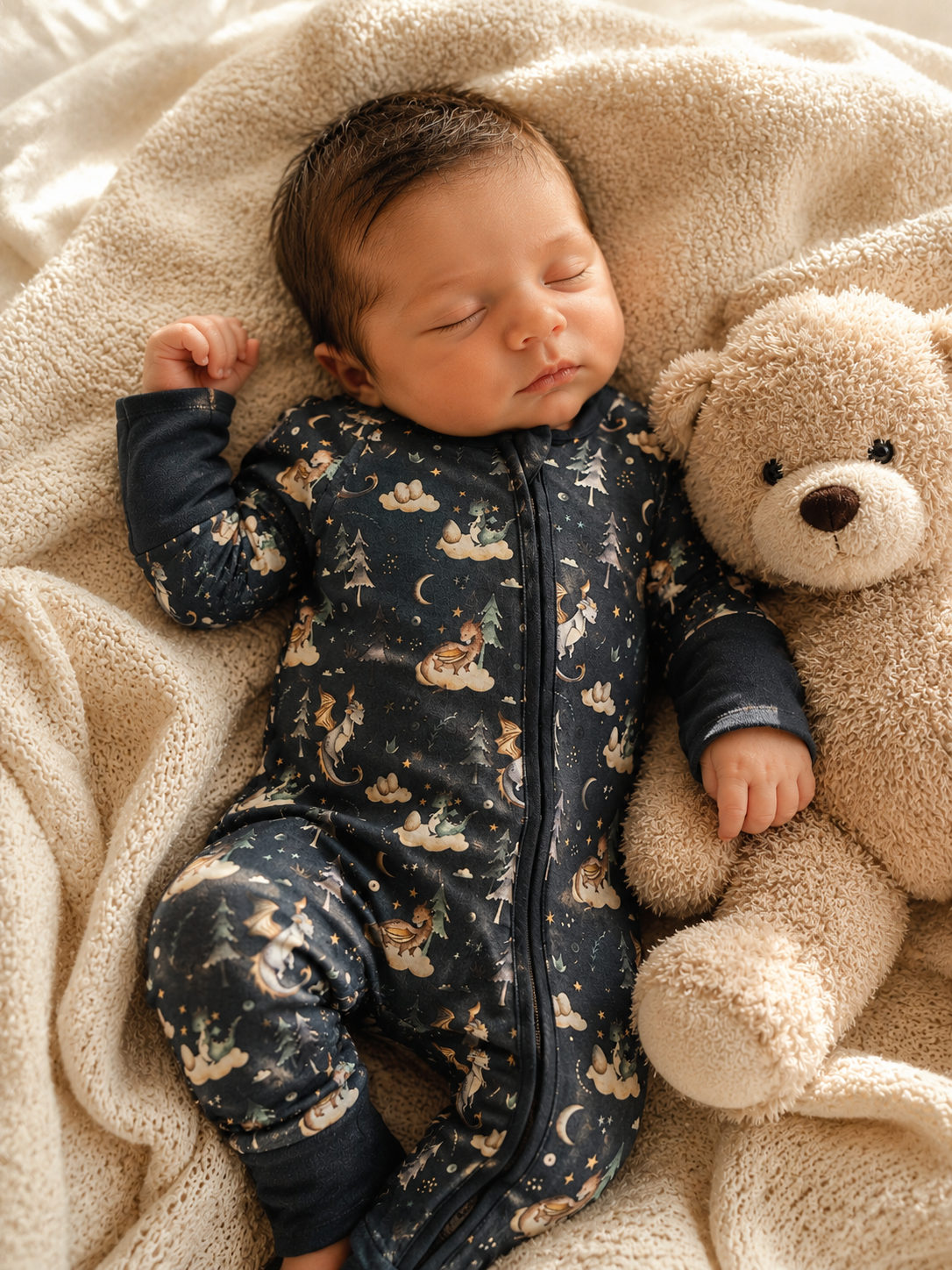 Night Time Dragon Baby Bamboo Pajama