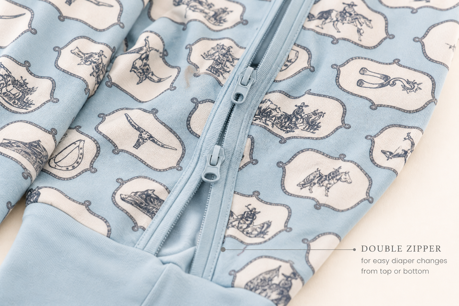 Little Blue Cowboy Baby Bamboo Pajama