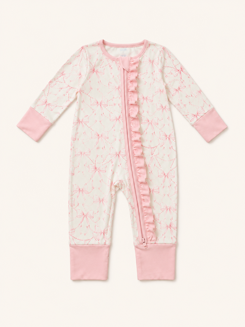 Bows and Pearl Baby Bamboo Pajama