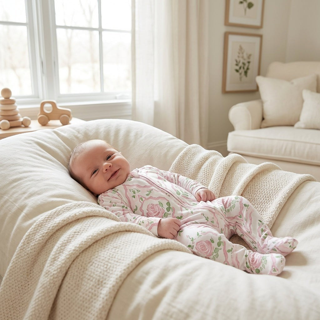 Baby in Rose Damask pajama