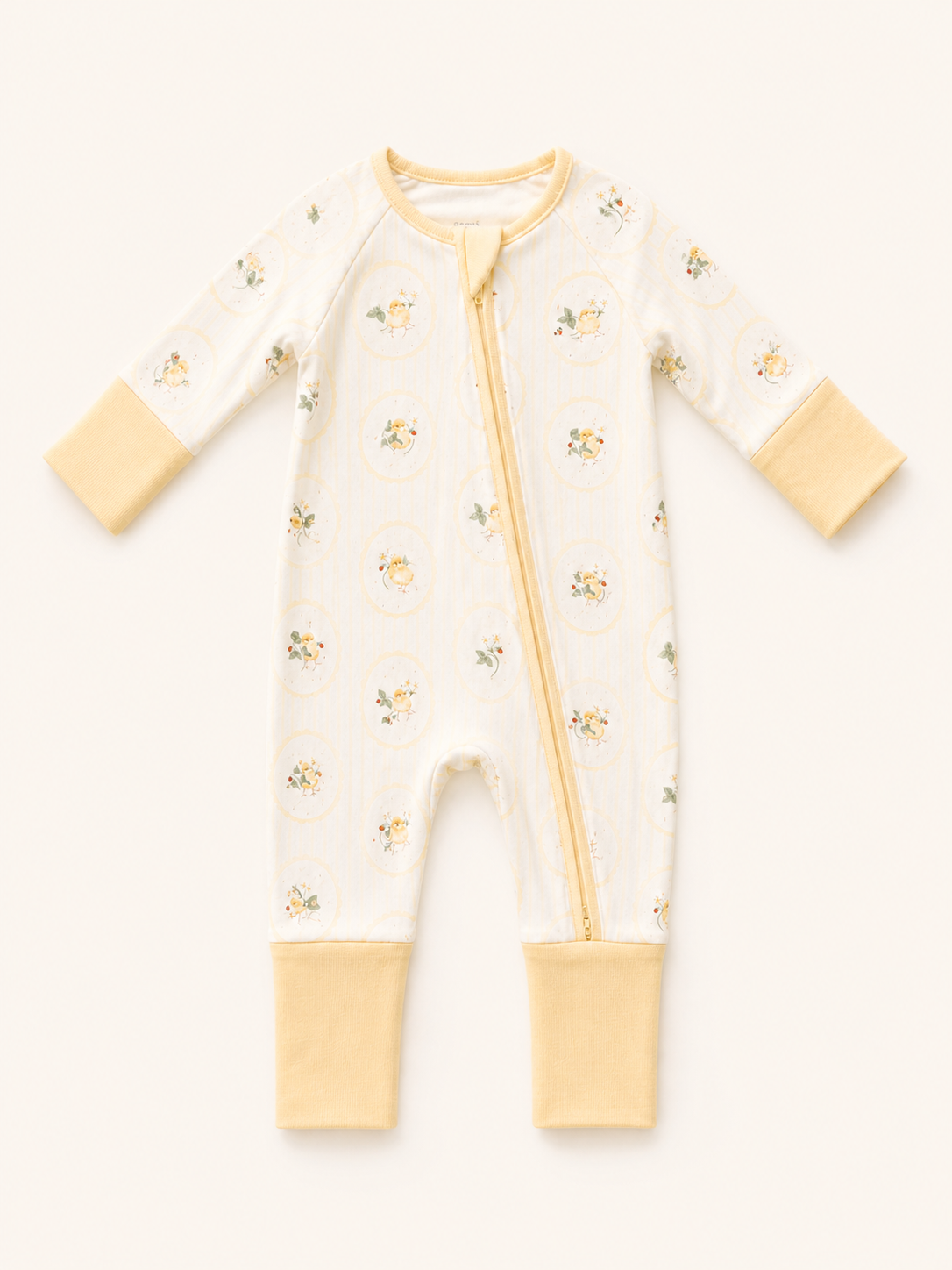 Sunshine Chick bamboo pajama flat lay