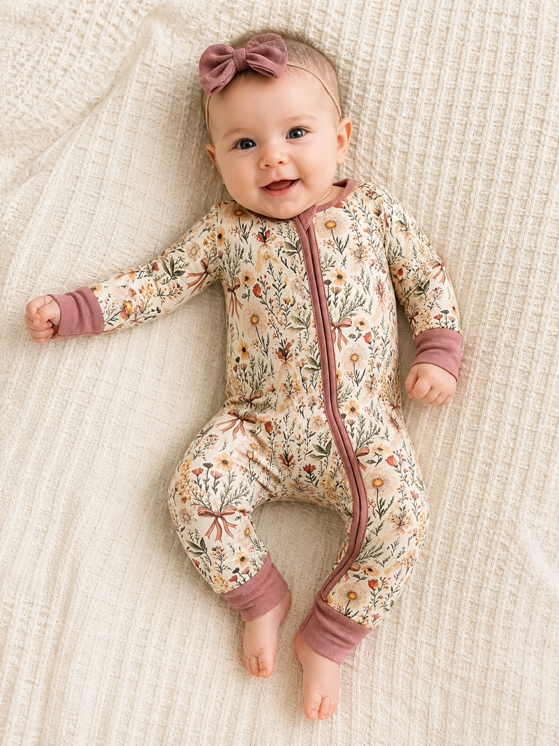 Fall Floral Baby Bamboo Pajamas
