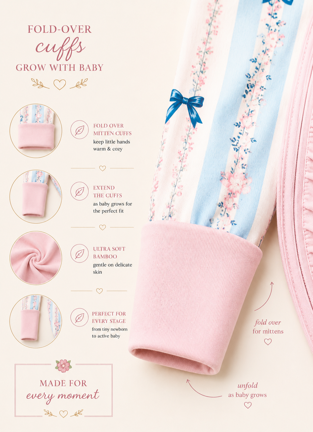 Blue Bow & Blossom Bamboo Pajama