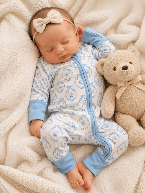 Baby Blue Bow Bamboo Pajama
